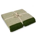 Yoga Studio Two Toned Cotton Yoga Blanket Great for Meditation & Relaxation - 142cm x 205cm (Two Toned - Green)