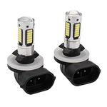 CLUBRALLY LED Headlight Bulb Fits Club Car DS 1999+ and Precedent 2004+, Yamaha, EZGO TXT 12V21 Watt(Pack of 2)