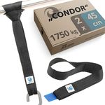 valonic Condor - Soft Loop tie Down Straps Heavy Duty - 2 Pack, 3500kg bs, 45cm x 35mm, Double Stitched, Black - for Motorcycle Handlebar