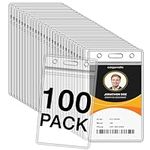 100 Pack Clear Badge Holder Plastic