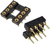 20PCS 8Pin DIP SIP Round IC Sockets Adaptor Solder Type Gold Plated Machined,for 8 DIP OP-AMP IC, MCU Straight Socket