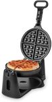 DASH Flip Belgian Waffle Maker – 1” Thick Waffle Mold, Nonstick Waffle Iron with Quick Heat-Up, Surface - Rotating Belgian Waffle Maker for Kids and Families, Just Add Batter (Black)