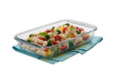 Signoraware Bake 'N' Serve Rectangular Bakeware Safe and Oven Safe Glass Dish Tray | Borosilicate Glass Bowl Container | Microwave Oven Safe Baking (1000ml, Set of 1, Clear)