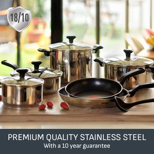 Tefal Comfort Max 5-Piece Cookware Set – Stainless Steel Pots & Pans