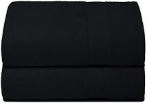 Elvana Home Premium Cotton Oversized 2 Pack Bath Sheet 35x70 - 100% Pure Cotton - Ideal for Everyday use - Ultra Soft & Highly Absorbent - Machine Washable - Black