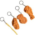 4 pcs,Imitation Food Keychain French Fries Chicken Nuggets Fried Chicken Leg Food Pendant Keychain