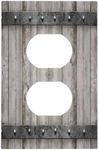 Old Distressed Barn Door Duplex Receptacle Outlet Covers Gray Natural Grey Wood Grain Electrical 1-Gang Wall Plate Vintage Nail Plank Kitchen Light Switch Cover Counter Lodge Farmhouse Decorate