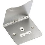 Knightsbridge FP7UBCW 13 A 1G Unswitched Floor Socket, Brushed Chrome