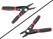 Crescent CCP8V 2 in 1 Combo Dual Material Linesman's/Combination Pliers and Wire Stripper, Red/Black