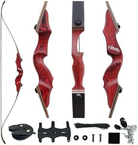60" Black Hunter Takedown Recurve Bow Set For Adults Youth And Beginner Archery Bow With Technical Wood Bow Riser And Laminated Limbs Arm Guard Finger Guard Stringer 20-45lbs For Right Hand (25 lbs)