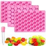 Cylinder Shape Silicone Gummy Mould，3PCS 55-Cavity Candy Chocolate Molds for Apple Cider Vinegar Gummies Ice Cube Hard Candy Making Supplies + 1 Dropper