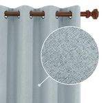 Deconovo 100% Light Blocking Linen Curtains, Room Darkening Curtains 84 Inches Long for Living Room, Dining Room - 52x84 Inch, 2 Panels, Sky Blue