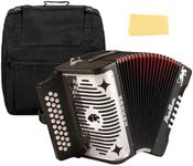 Hohner 3100FB Panther Diatonic Button Accordion in F key accordion Bundle with Accordion Gig Bag