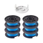 CwhaleCblu AC14RL3A String Trimmer Replacement Spool Line 0.065” for Ryobi One+ 18V, 24V, and 40V Cordless Trimmers(6 Spools + 1 Caps)