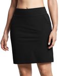 Dragon Fit Women's Golf Skort High Waisted Tennis Skirts Built-in Shorts Lightweight Athletic Skirts with 4 Pockets Black