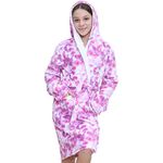 A2Z 4 Kids Girls Fleece Luxury Sherpa Hooded Tie Dye Lilac Printed - Bathrobe 956 T.D Lilac._2-3