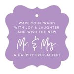 Andaz Press Lavender Fancy Frame Wedding Ribbon Wand Favor Tags, Wave Your Wand with Joy & Laughter and Wish The New Mr. & Mrs. A Happily Ever After, Send Off Exit Tags, Wedding Wand Favors, 96-Pack