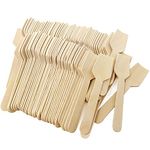 Honbay 100pcs 9.5cm/3.74inch Mini Wooden Spoons Shovel Spoon Testing Spoon Sampling Spoon Dessert Spoon Ice Cream Spoon Yogurt Spoon, Disposable and Degradable