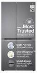LG 655 L Frost-Free Smart Inverter Double Door Side-By-Side Refrigerator (GL-B257HDSY, Dazzle Steel, Express Freeze | Multi Air-Flow)