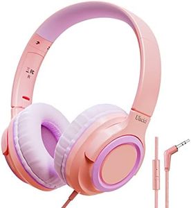 Ulacici U20 Pink Kids Headphones, Wired Children Headphones with 94dB Safe Volume Control, Foldable Design, Comfortable for Online Learning/School/Travel/Tablet