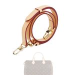 DGAZ Vachetta Leather Adjustable Crossbody Strap for Speedy bag with Gift Box, Handmade Shoulder strap, Beige, 0.59 Inch Wide