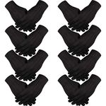 8 Pairs Nylon Cotton Gloves Costume Uniform Police Parade Gloves Formal Tuxedo Honor Guard Parade for Women Men (Black)