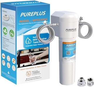 PUREPLUS Under Sink Water Filter, 22000 Gallons, 99.99% Chlorine Reduction, NSF/ANSI 42 Certified,Removes Heavy Metals,Chlorine, Direct Connect Under Counter Water Filtration System