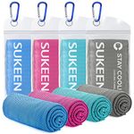 Sukeen Cooling Towel, Cooling Towels 4 pack, Stay Cool Ice Towel, Cooling Towels for Neck, Cold Towel, Gym Towel Men Women (4pcs, Royal Blue/Rose Red/Blue/Dark Gray)