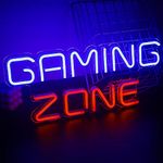 SIGNSHIP Gaming Zone Neon Sign, Red&Blue Game Zone LED Neon Light, USB Letter Game Neon Light for Game Room, Decorative Words Wall Neon Sign for Bedroom Bar Gaming Room Gift for Gamer