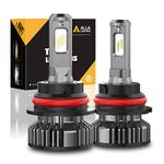 Alla Lighting 9004 HB1 LED Headlight Bulbs, 10000Lms 600% Brighter 6000K~6500K Xenon White, Dual High/Low Beam Conversion Kits Replacement Bulbs
