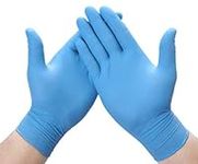 Disposable Gloves, 100Pcs Vinyl Gloves, Blue Vinyl Gloves, Powder Free, Latex Free, Kitchen, Food Safe, Extra Strong Gloves, Multi-Purpose Vinyl Gloves, Non-Sterile for All Purposes Gloves (MEDIUM)