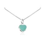 Sterling Silver Turquoise Heart Necklace for Women, 925 Silver Turquoise Heart Pendant Necklace, Layering Necklace, Birthday Gift Necklace (18 inches)