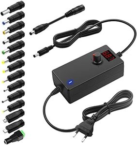 SHNITPWR Bloc d'alimentation Universel 3,5V ~ 12V 24W 2 A Adaptateur AC/DC, avec 14 adaptateurs pour appareils électroniques de 3,5 V à 12V, Cadre Photo, Appareil Photo bébé et Bande LED 2000 mA Max