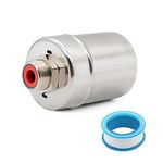 1/2in Floating Ball Valve Water Trough Float Valve,Stainless Steel Automatic Water Level Control Valve for Ponds with PTFE Tape Elbow for Water Tank Sink Tower Pools