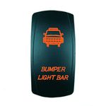 Laser Backlit Orange Rocker Switch Bumper Light 20A 12V On/Off LED Light