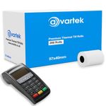 57 x 40mm Premium Thermal Paper Till Receipt Rolls for PDQ Credit Card Machine, POS, EPOS, Card Machines, Barclaycard, Verifone, Ingenico, Sagem, Spire, Pax, Worldpay [Pack of 200] - AVARTEK