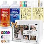 JANCHUN Resin Picture Frames Craft Kit, 16oz Resin Kit and Molds Complete Set with Photo Frame Word Stickers Gift for Couples, Family, Friends, Birthday, Graduation, Baby, Wedding, Back to school