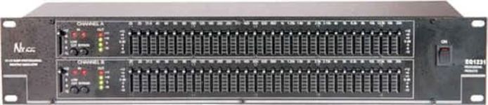 Nx Audio EQ1231 Professional Dual 31-Band Graphic Equalizer, Studio Sound Processor with Toroidal Transformer for Live PA Systems, DJ Equipment
