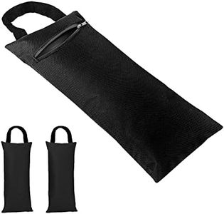 TopTie 2 Pack Yoga Sandbag Weighted Bag for Fitness Yoga Bolster, Black Unfilled Sandbag 16 x 7 Inch