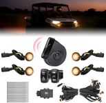 KEMIMOTO UTV Turn Signal Kit w/Dash Indicators & Brake light Upgrade, Plug and Play Blinker Compatible with Polaris Ranger XP 1000/Crew, RZR XP 1000, Street Legal Kit with LED Light Horn Rocker Switch