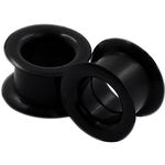 Oyaface 2pcs Hard Silicone Ear Gauges Ear Plugs Expander Tunnels Ear Piercing Jewelry 2g-1" (Hard-Black, 1''(25mm))