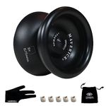 Yomega Maverick - Professional Aluminum Metal Yoyo for Kids and Beginners with C Size Ball Bearing for Advanced yo yo Tricks and Responsive Return + Extra 2 Strings & 3 Month Warranty (Black)