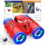 JovialToyz Kids Binoculars: Spider Binoculars for Ages 3-8 with Bird Watching Manual & Compass, Perfect for Outdoor Activities