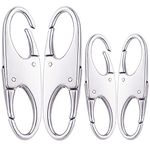 Double Small Carabiner Clips - Zipper Clip Theft Deterrent - Holding The Zipper Closed - Backpack Locks Zipper 4 PCS 2 Sizes (Silver)