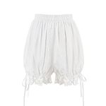 CR ROLECOS Women Girls Lolita Bloomers Cute Drawstring Lace Pumpkin Pants Pantaloons Women Pettipants S/M