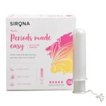 Sirona Period Made Easy Applicator Tampons for Heavy & Super Heavy Flow | 16 Pcs |Biodegradable Tampons | FDA Approved | Ultra Soft & Comfortable | Upto 100% Leak Free | Highly Absorbent Tampon for Rash Free Periods |