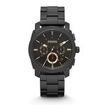 Fossil Watch for Men Machine, Quartz Chronograph Movement, 42 mm Black Stainless Steel Case with a Stainless Steel Strap, FS4682