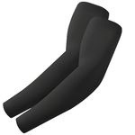 Autofy AeroX 300 GSM Outdoor Indoor Use Unisex Arm Sleeves UV Tan Protection for Men Women Children with Compression & Cooling Effect (Pack of 1-2pcs) (Black)