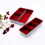 Welaxy Desk Drawer organizers tray Felt storage bins office Sleek Minimalist Lifestyle chic aesthetics room décor for dorm closet organize (Maroon)