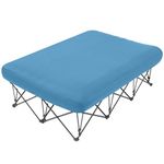 KAMPKEEPER 1-2 Person Camping Cot, Folding Camping Bed with Inflatable Air Mattress and Carry Bag for Outdoor Travel Camp, Not Included The Airpump (Blue, 2 People)